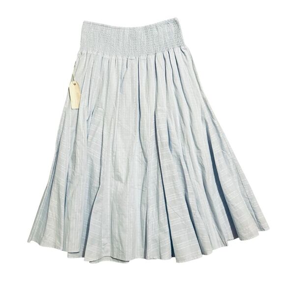 FARMERS MARKET NWT Boho Light Blue Midi Skirt XL - Picture 4 of 12